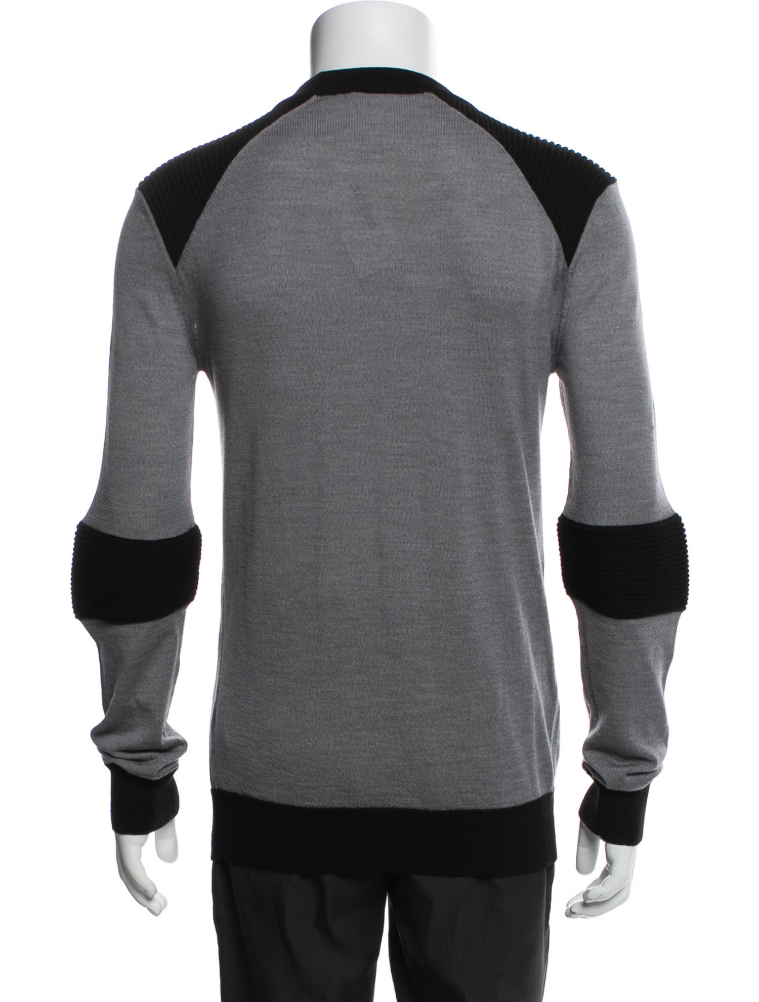 Balmain Virgin Wool Colorblock Pattern Pullover